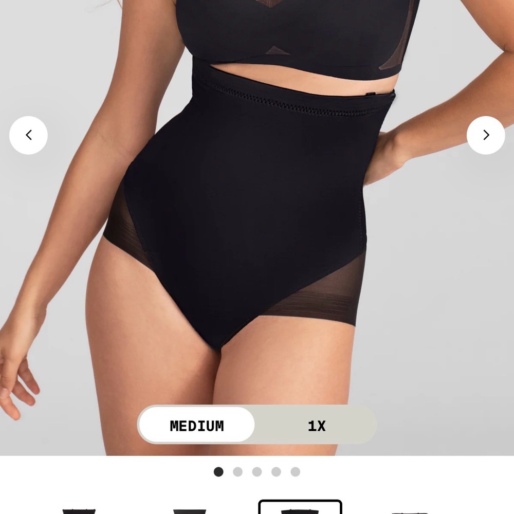 Honeylove Black Super Power Brief Shapewear with mesh Size Large